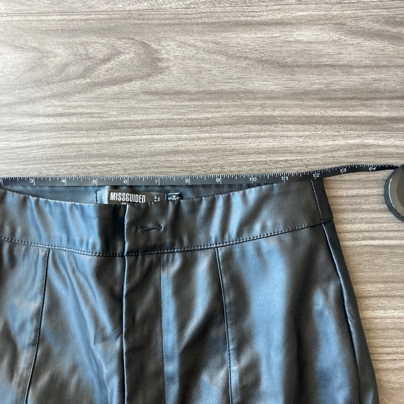 Missguided Petite Slit Front Faux Leather Pants in Black-NWOT - Picture 8 of 11